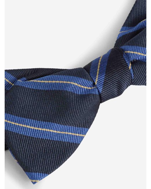 Petronius Blue Silk Striped Bow Tie for men