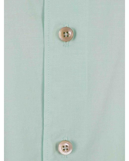 Santa Eulalia Blue Plain Cotton Shirt for men