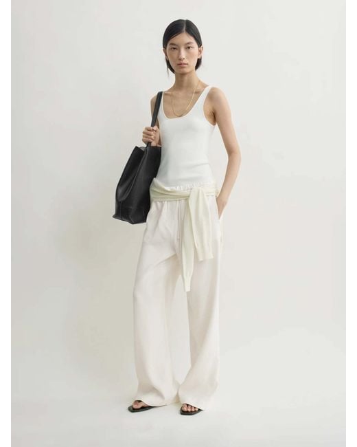 Totême White Wide Leg Trousers