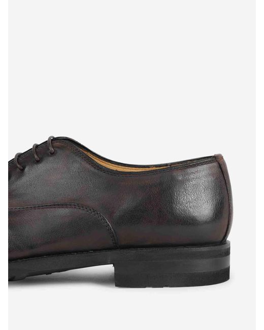 Bontoni Gray Savoia Leather Shoes for men