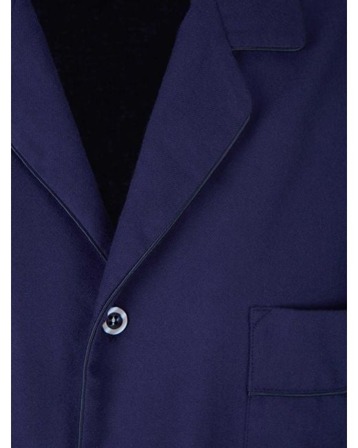 Santa Eulalia Blue Plain Cotton Pajama Set for men