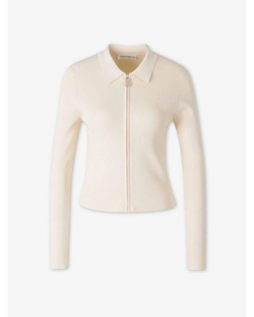 Victoria Beckham White Cardigan With Shirt Collar
