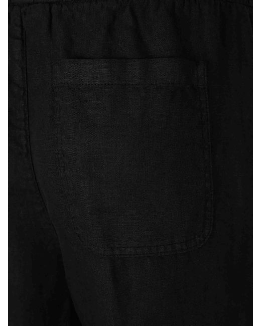 Santa Eulalia Black Straight Linen Trousers for men
