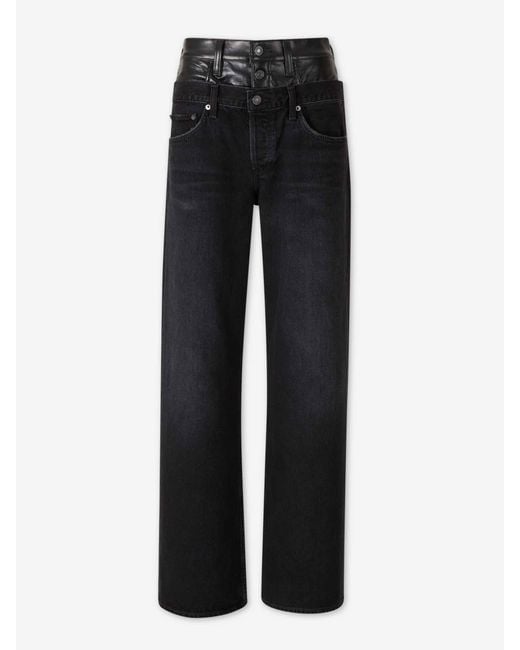 Agolde Black Elson Straight Jeans