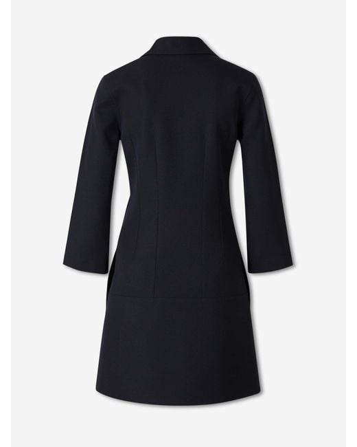 Jil Sander Blue Long Wool Coat