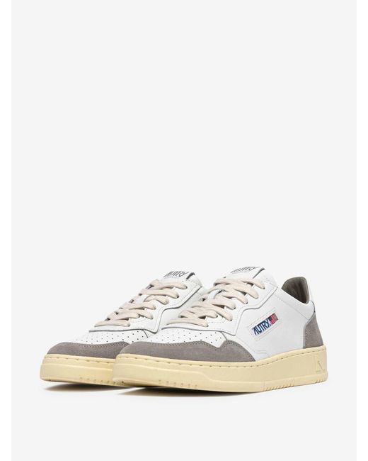 Autry White Medalist Low Soflea Sue Wht Greygn Shoe for men