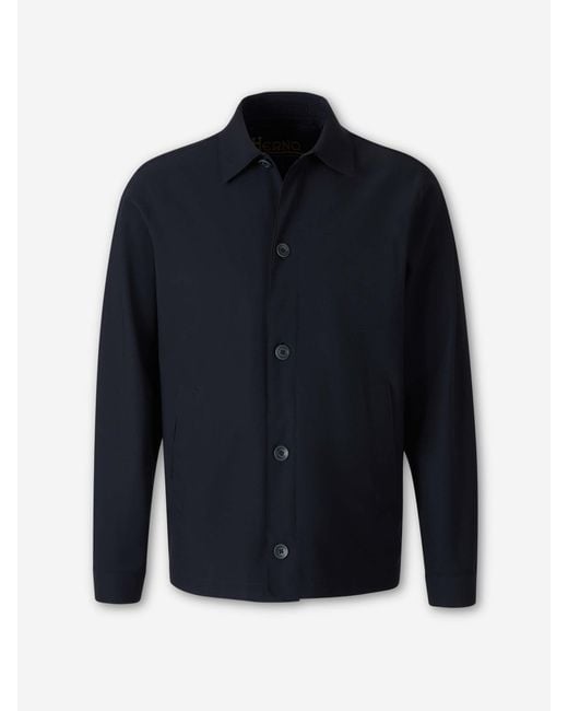 Herno Blue Technical Overshirt for men