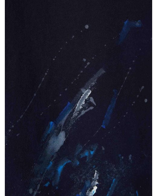 Balenciaga Blue T-Shirt Logo Painting for men