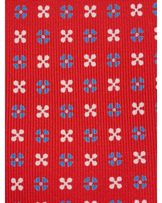 Marinella Red Floral Silk Tie for men