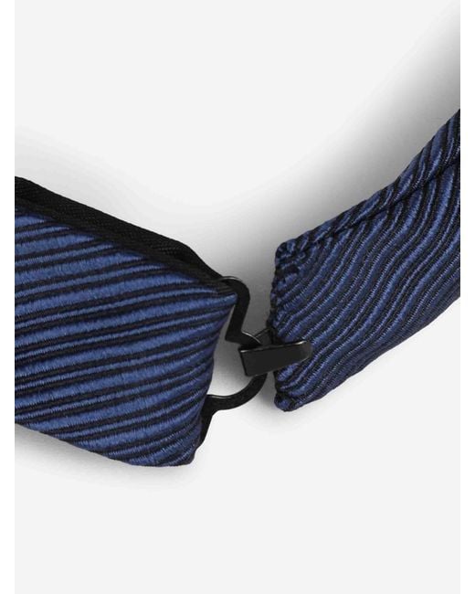 Petronius Blue Striped Silk Bow Tie for men