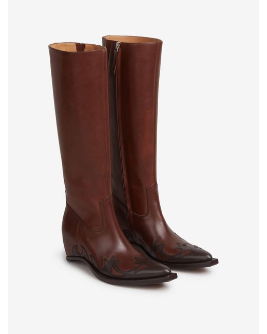 Maison Margiela Brown Western High Boots