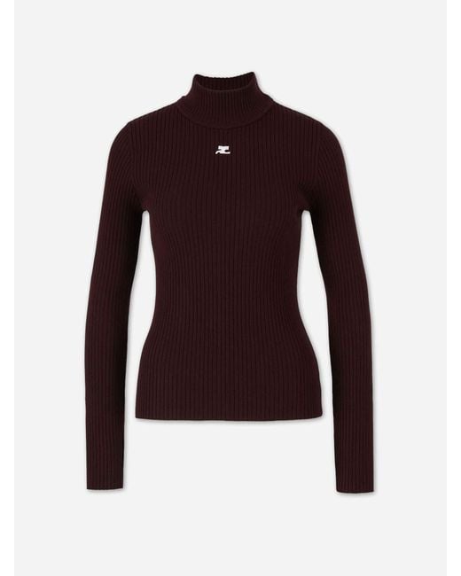 Courreges Purple Ribbed Jersey Logo