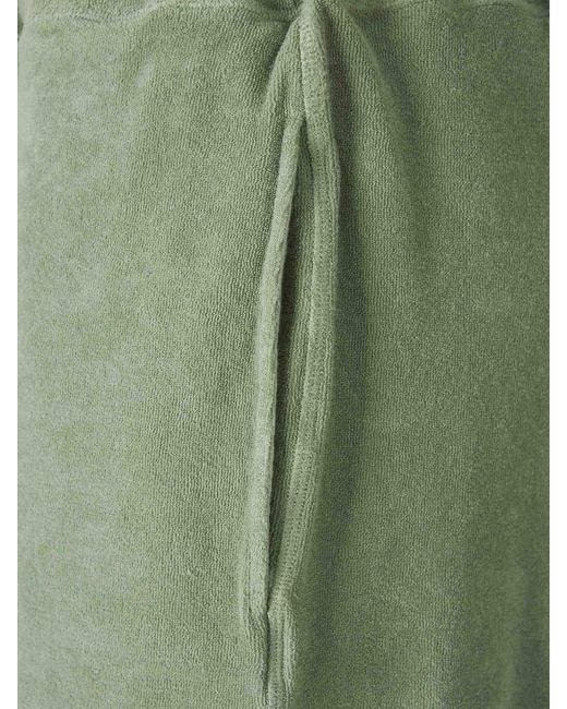 Fedeli Green Cotton Terry Bermuda Shorts for men