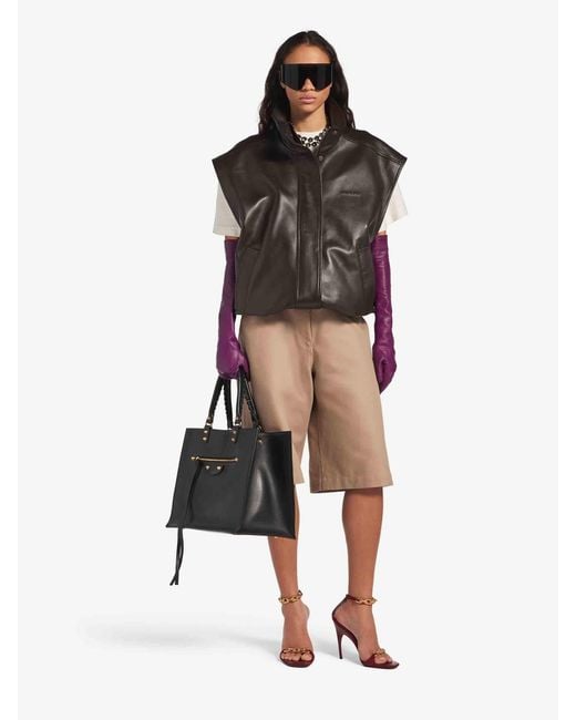 Balenciaga Multicolor Leather Blouson Vest