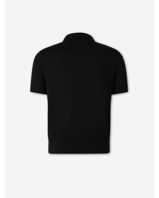 DSquared² Black Fine Knit Polo Shirt for men