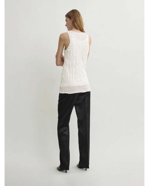 Totême White Wrinkled Knit T-Shirt