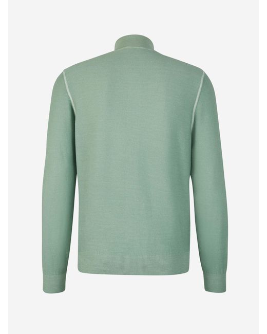 Santa Eulalia Green Silk Knit Cardigan for men