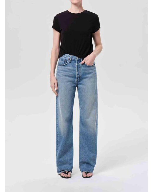 Agolde Blue Straight Jeans