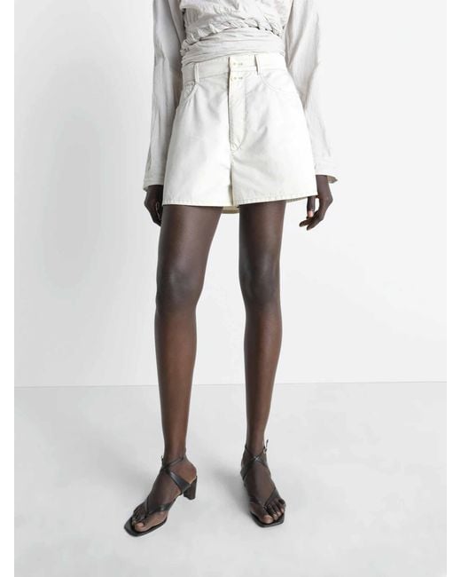 Lemaire White Straight Shorts