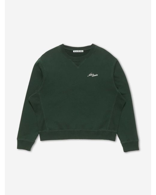 Acne Green Crew Neck Sweatshirt for men