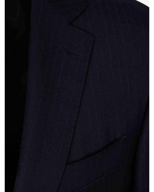 Canali Blue Straight Wool Suit for men