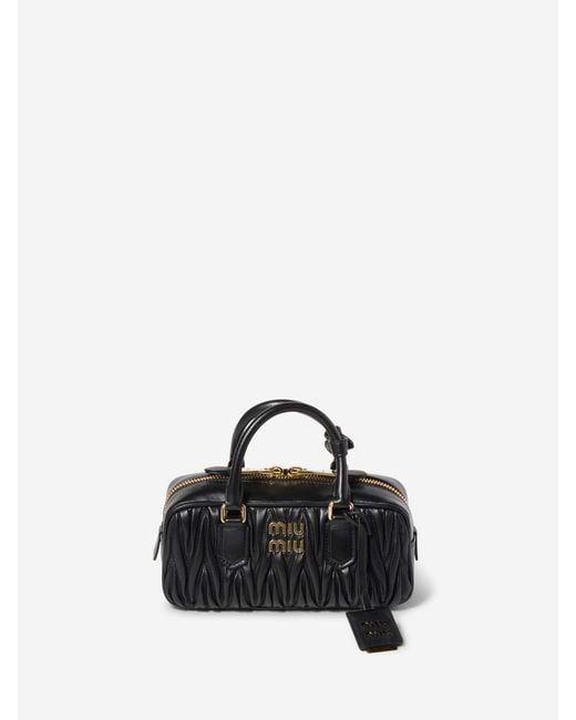 Miu Miu Black Arcadie Matelassé Bag