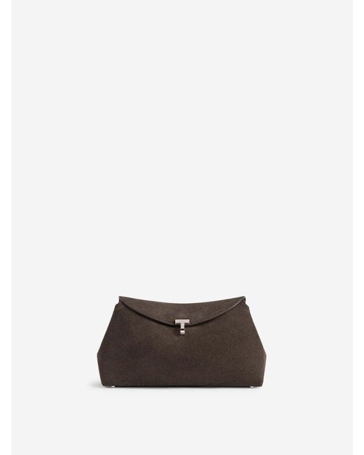 Totême White T-Lock Clutch Bag
