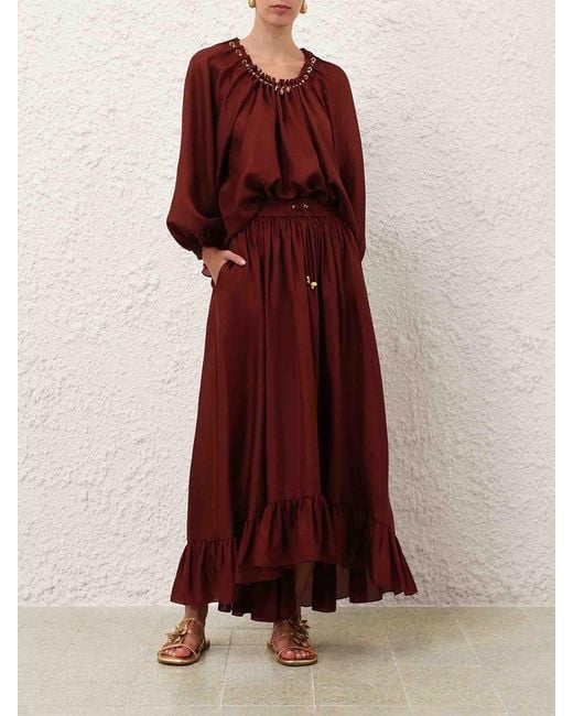 Zimmermann Beaded Gathered Blouse