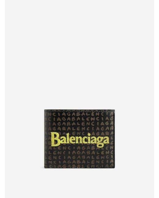 Balenciaga White Logo Folding Wallet for men