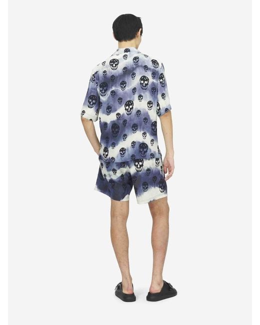 McQueen Blue Skull Casual Shirt for men