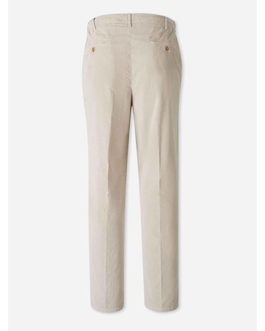 Marco Pescarolo Natural Corduroy Straight Trousers for men