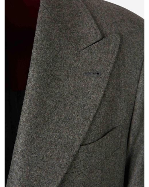 Brunello Cucinelli Gray Blazer Straight Wool for men