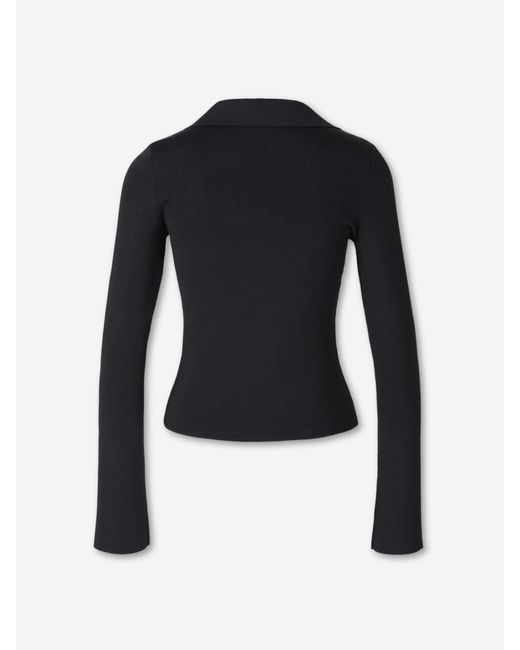 Alexander Wang Blue Fine Jersey With Polo Collar