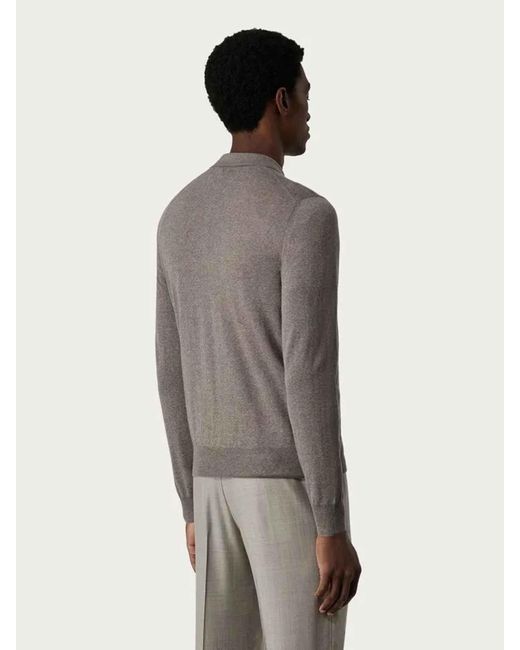 Polo Algodón Logo Canali de hombre de color Gray