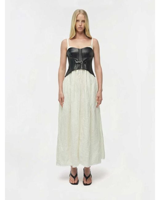 Jonathan Simkhai White Maxi Dress With Corset