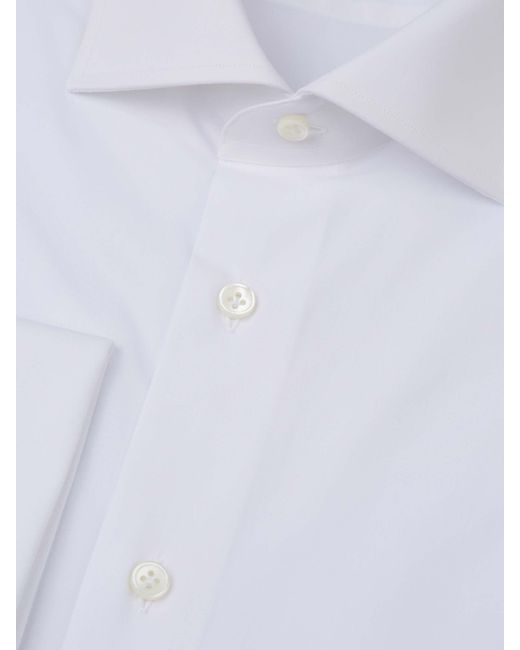 Santa Eulalia White Plain Cotton Shirt for men