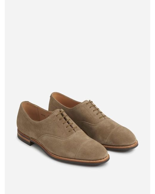 Crockett and Jones Brown Suede Oxford Shoes for men