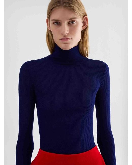 Jil Sander Blue Turtleneck Sweater