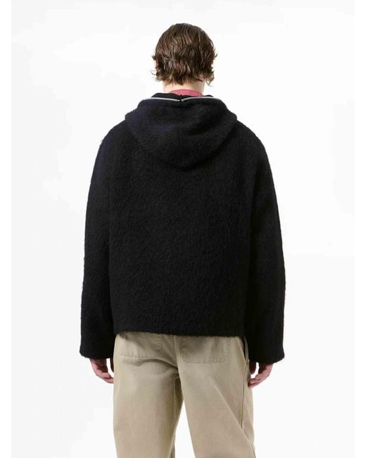 Our Legacy Black Zip-Up Fleece Sweatshirt for men