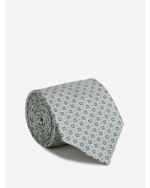 Petronius Gray Floral Silk Tie for men