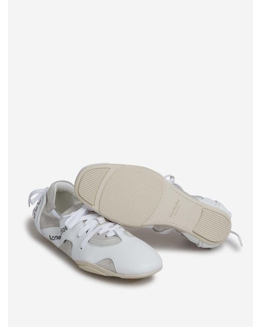 Acne White Lace-Up Sneakers for men