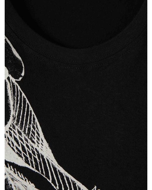 McQueen Black Sketch Anatomy T-Shirt for men