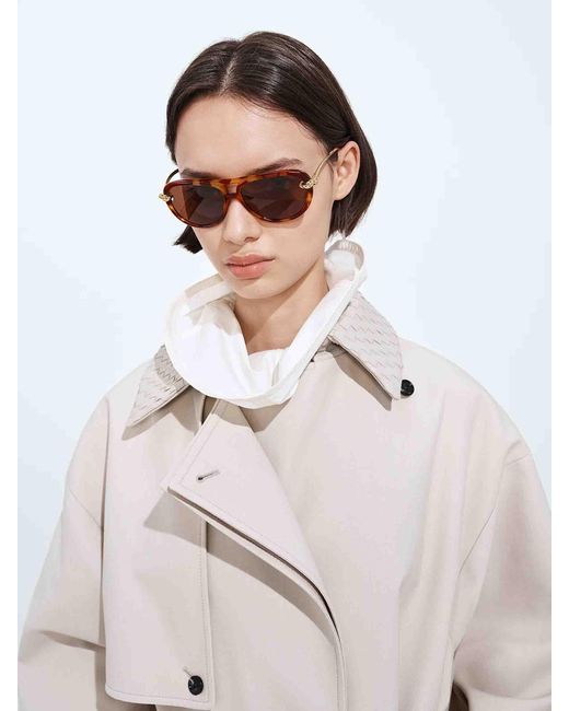 Bottega Veneta Brown Knot Sunglasses for men