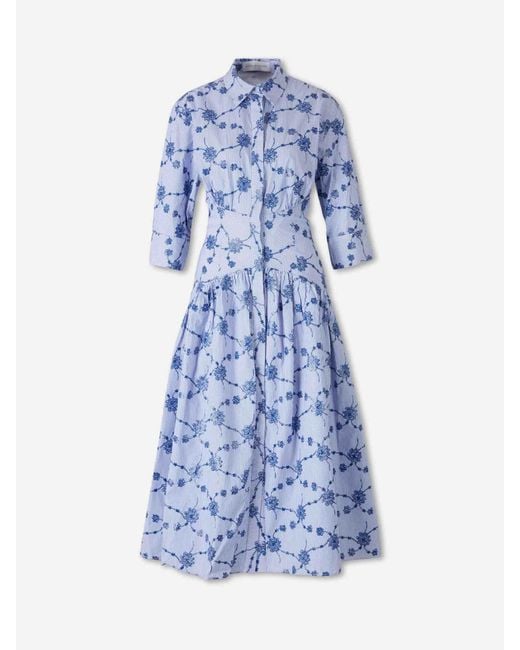 Silvia Tcherassi Blue Indy Midi Dress