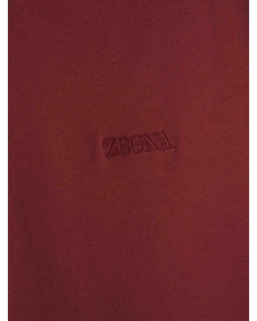 Camiseta Lisa Logotipo Zegna de hombre de color Red