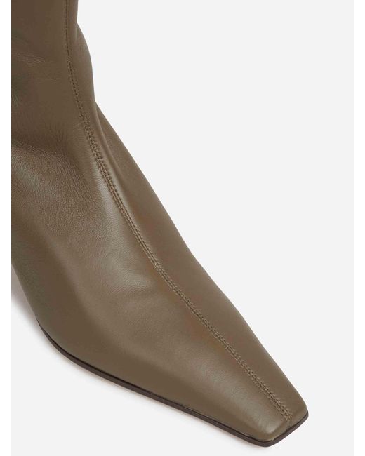 Khaite White Arizona Stretch Ankle Boots