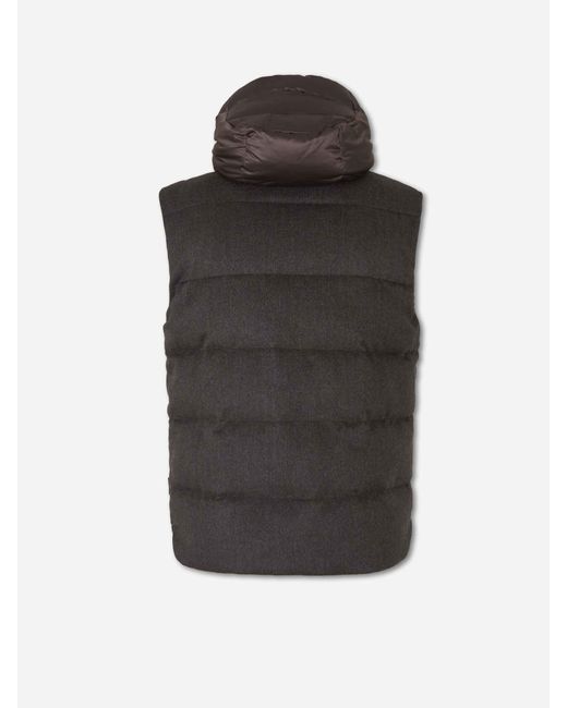 Moorer Brown Down Jacket With Detachable Sleeves for men
