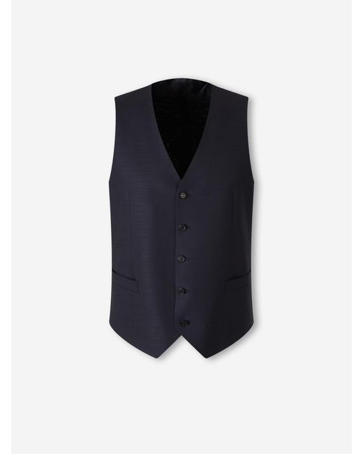 Canali Blue Straight Wool Suit for men