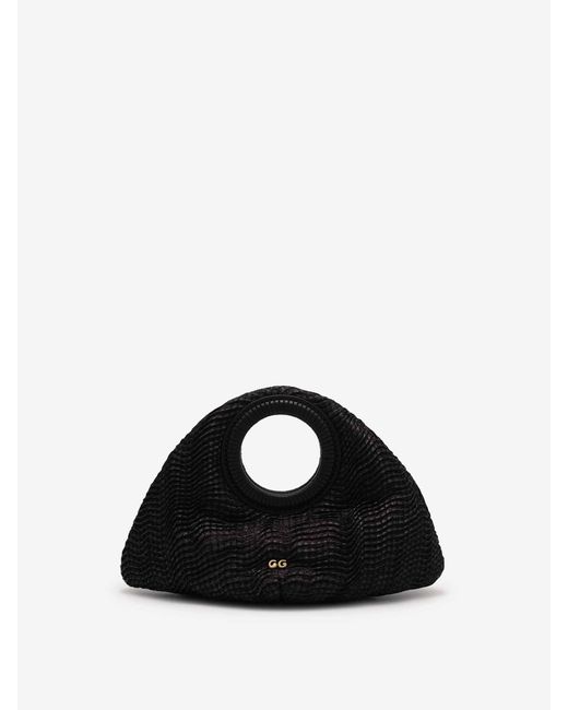Cult Gaia Black Thais Raffia Bag