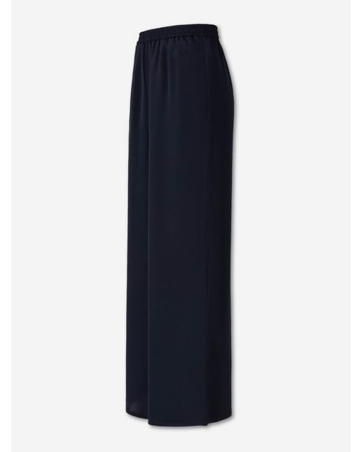 Max Mara Blue Wide Silk Trousers